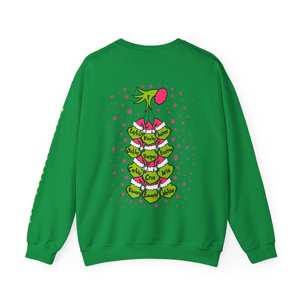 Thumbnail: Great Grandma Grinch Adult Christmas Sweatshirt Personalize Name 1-12 More Color