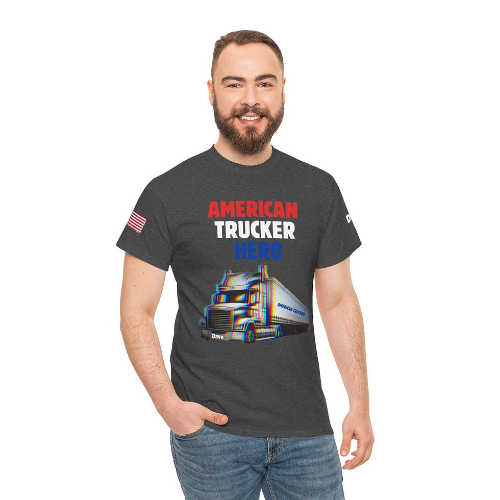 Thumbnail: American Trucker Hero Personalized Adult Short Sleeve Cotton Shirt/ Tee/T-shirt