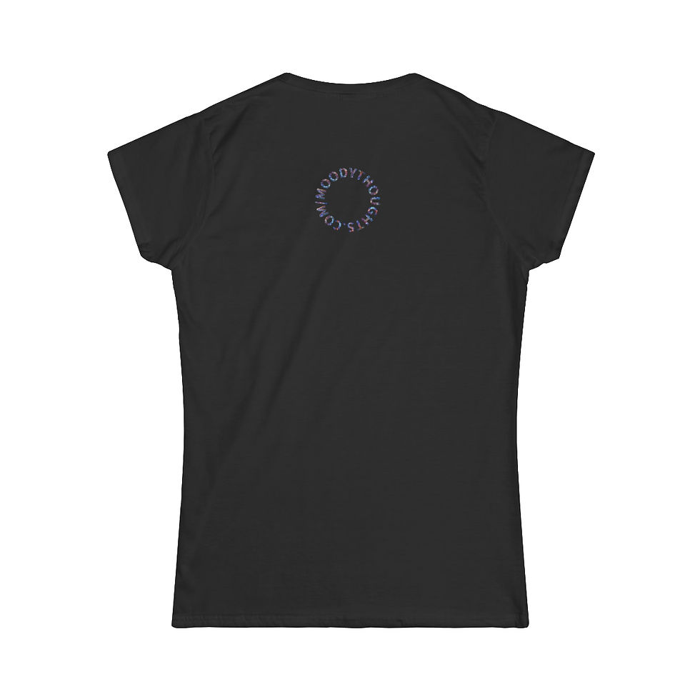 Thumbnail: Black Do the Bunny Hop Easter Bunny Women's Short Sleeve Shirt/ T-shirt/ Tee the Back has MoodyThoughts.com