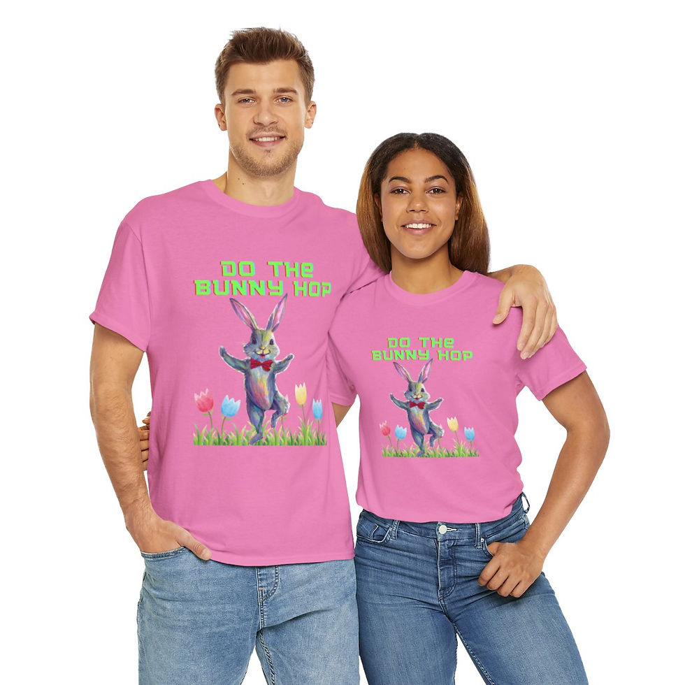 Thumbnail: Do The Bunny Hop Easter Bunny Adult Unisex Short Sleeve Shirt/ T-shirt/ Tee