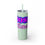 Thumbnail: Seafoam Green Boss Bitch Purple / Pink Fonts Skinny Tumbler with Straw 20oz with Lightning Bolt Graphic