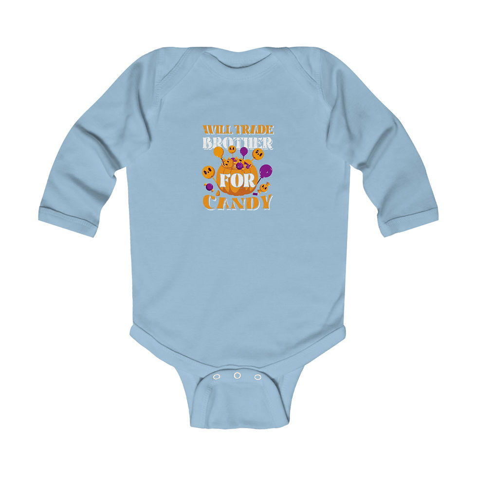 Thumbnail: Will Trade Brother For Candy Graphic Infant Long Sleeve Bodysuit/ Onesie 