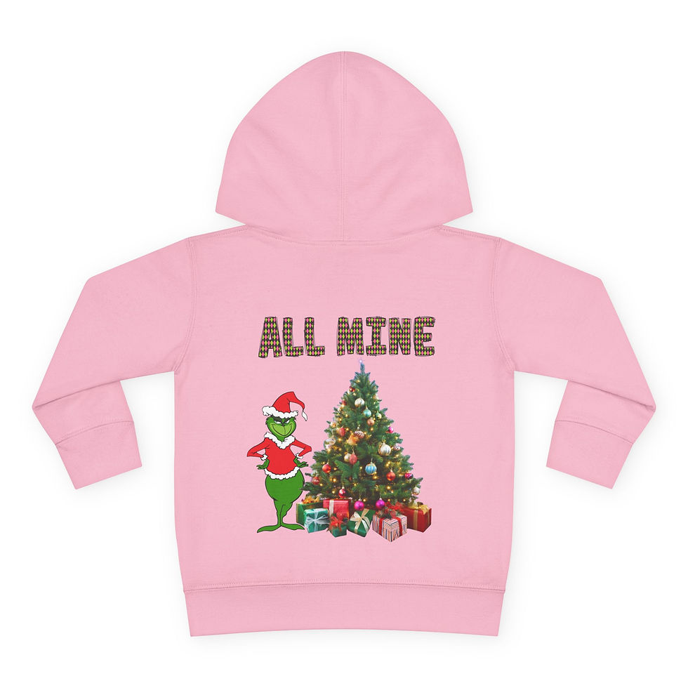 Thumbnail: All Mine Grinch Toddler Christmas Hoodie Personalize Name