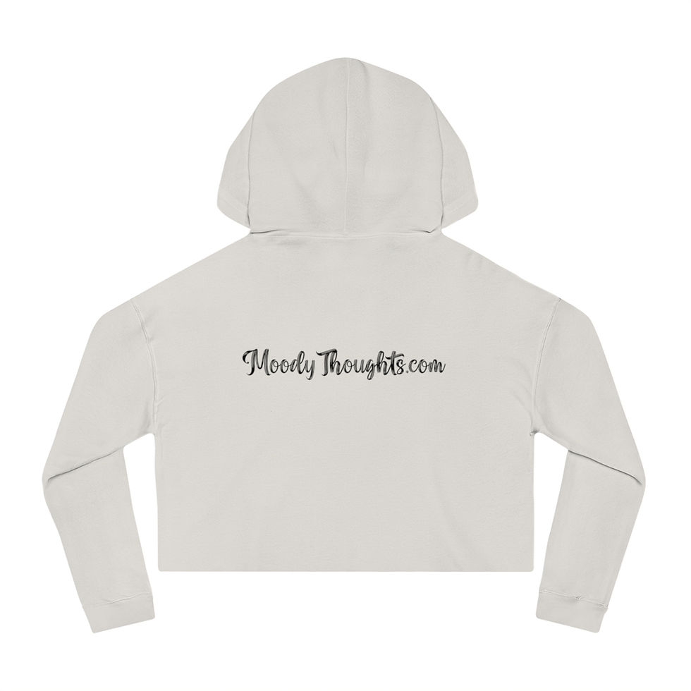 Thumbnail: Bone My Boo has a Heart On For Me Women's Cropped Hooded Sweatshirt/ Hoodie Personalize the Back with Name.