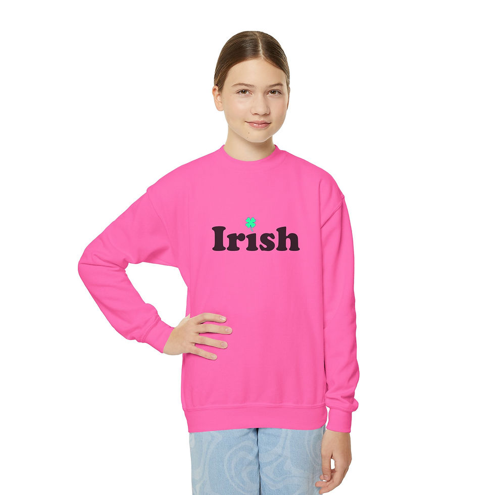 Thumbnail: Irish Shamrock Youth Kid's Unisex Crewneck Sweatshirt Matching Family