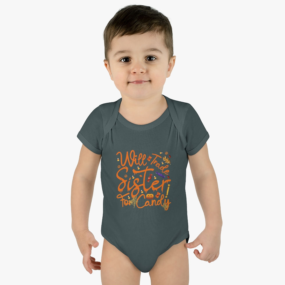 Thumbnail: Will Trade Sister For Candy Infant Cotton Baby Bodysuit/ Onesie Multiple Colors 