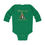 Thumbnail: Kelly Green Merry Christmas Penguins Infant Long Sleeve Bodysuit/Onesie Features Penguins Standing in Front of Christmas Tree