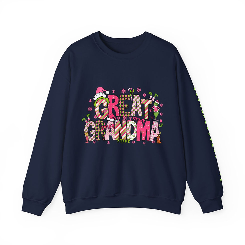Thumbnail: Great Grandma Grinch Adult Christmas Sweatshirt Personalized Ornament 1 Up To 12