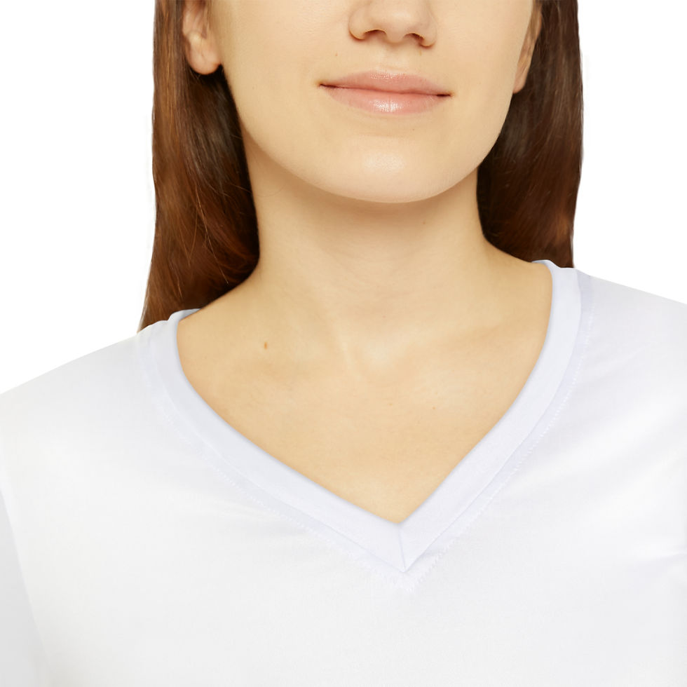 Thumbnail: White Get ready for lots of Holiday fun with our festive Naughty Hottie Women's V-Neck Long Sleeve Christmas Shirt