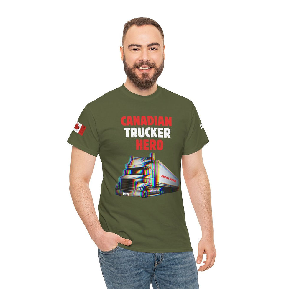 Thumbnail: Canadian Trucker Hero Personalized Adult Short Sleeve Cotton Shirt/ Tee/T-shirt
