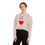Thumbnail: Blush My Boo has a Heart On For Me Women's Cropped Hooded Sweatshirt/ Hoodie Black Font Style with a Red Heart Graphic.