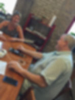 Winemaker Brianne Day recording an episode of The Honest Pour at Candid Wines with John Lenart.