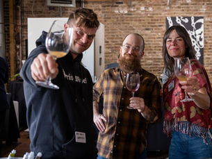 Winemaker Alex McNeeley with the owners of Websters Wine Bar in Chicago