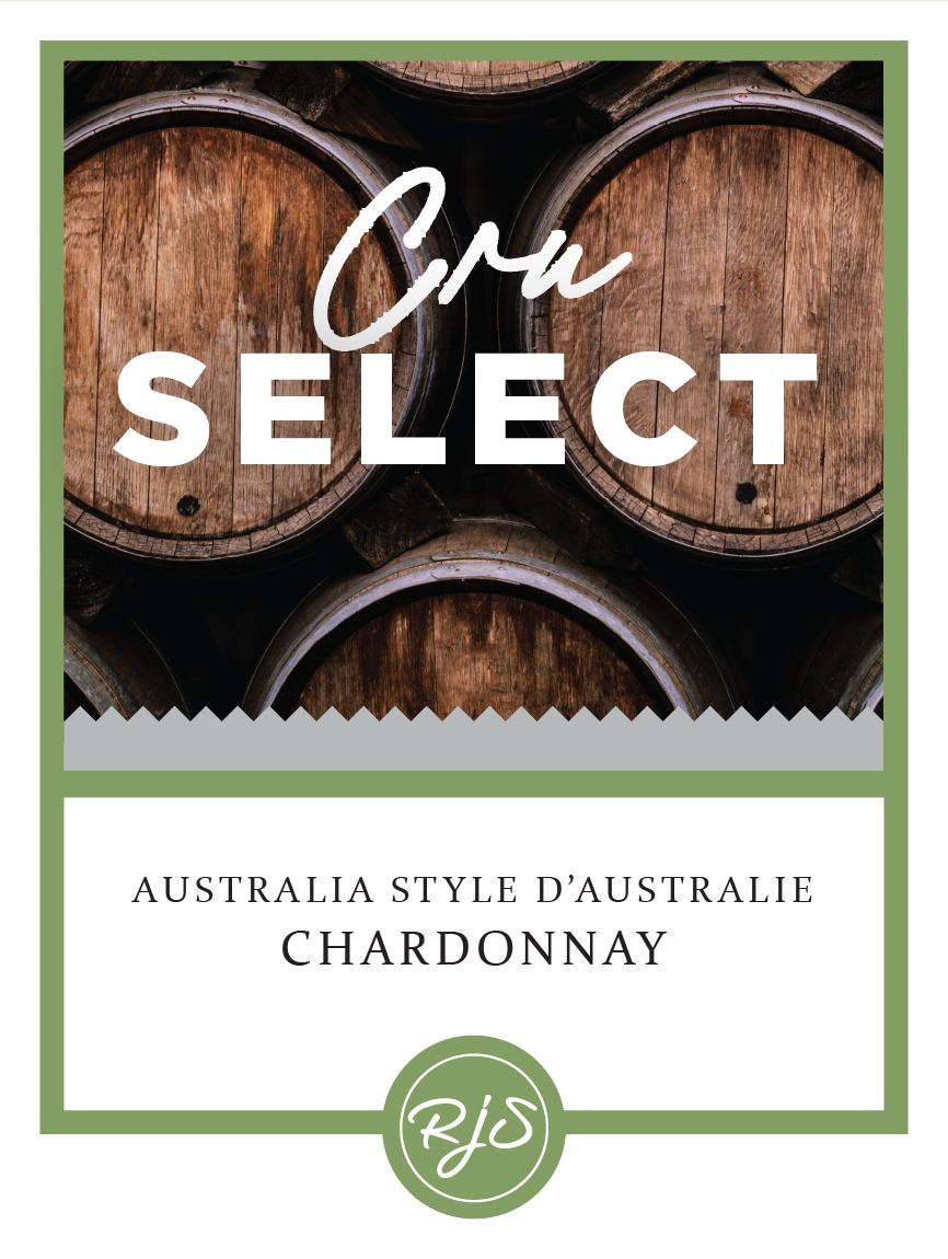 Cru Select Australia Style Chardonnay wine label