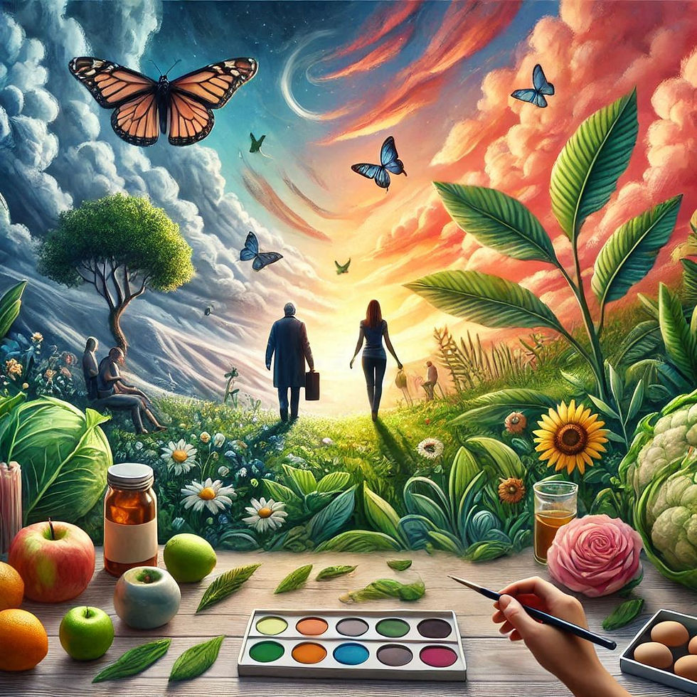 artist painting a creative image about positive mental health