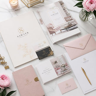 Luxury business cards, brochures, postcards, folders, and branded stationery beautifully a