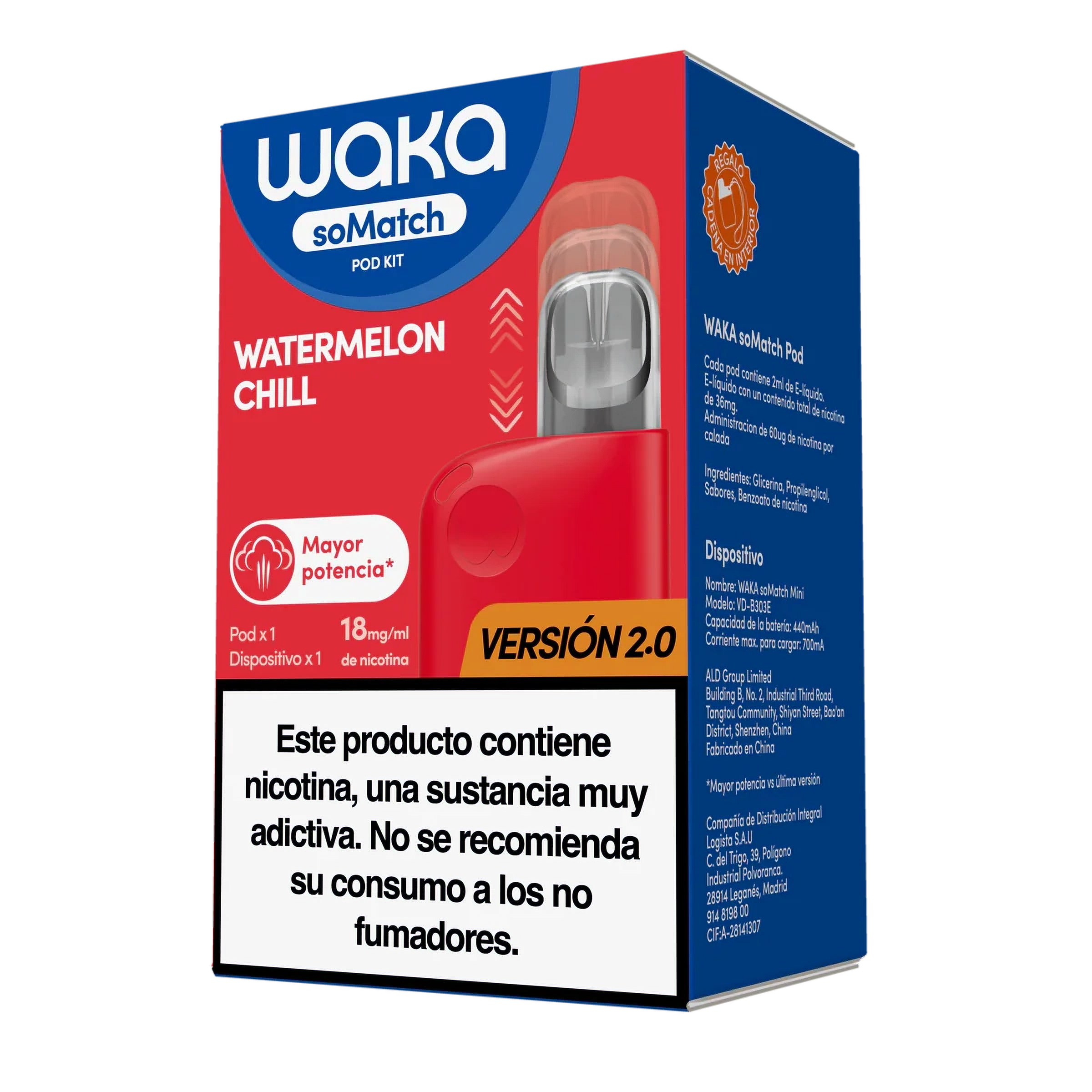 DISPOSITIVO+CAPSULA WAKA soMATCH MINI KIT 2.0 WATERMELON CHILL