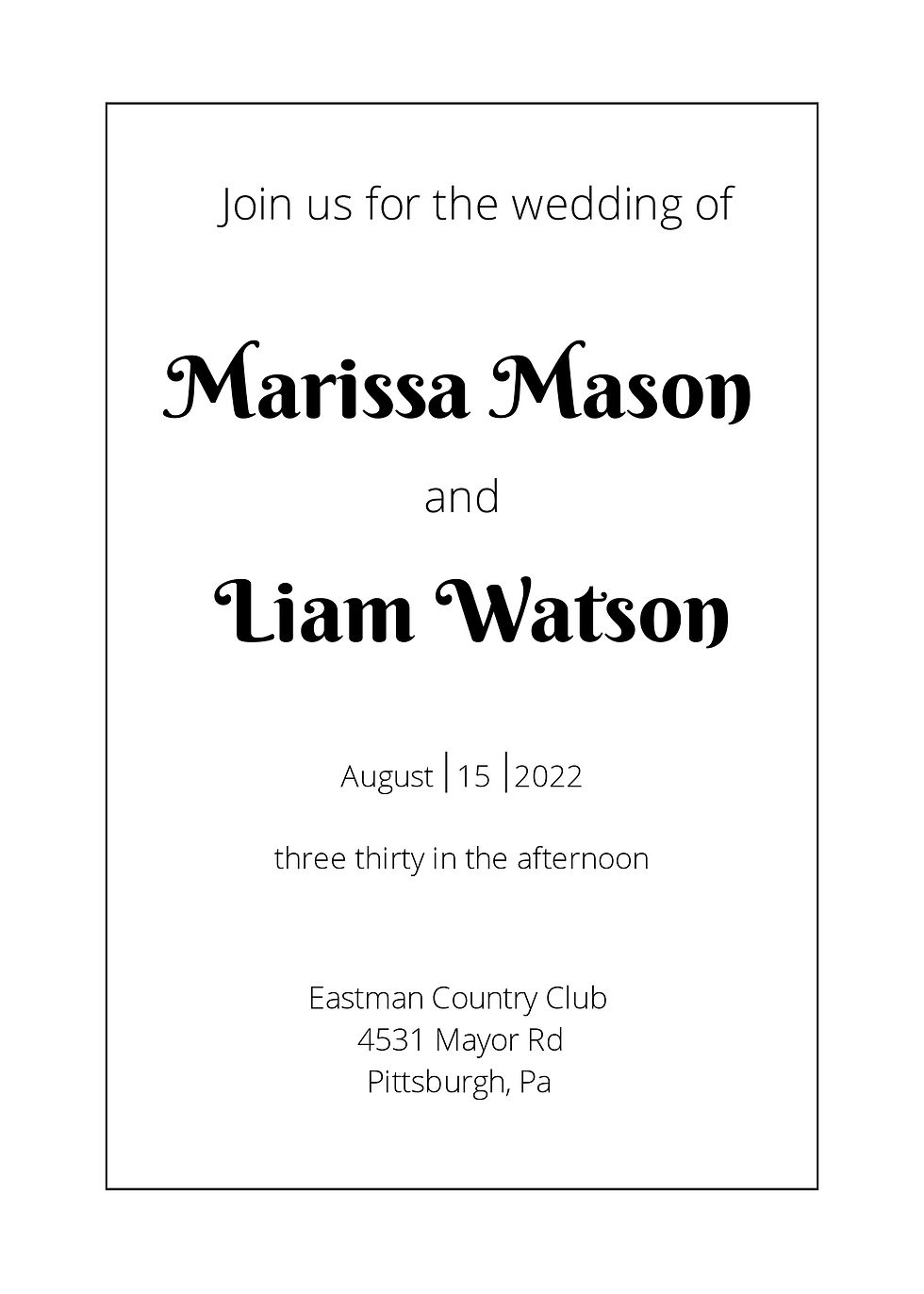 Wedding Invitation Template