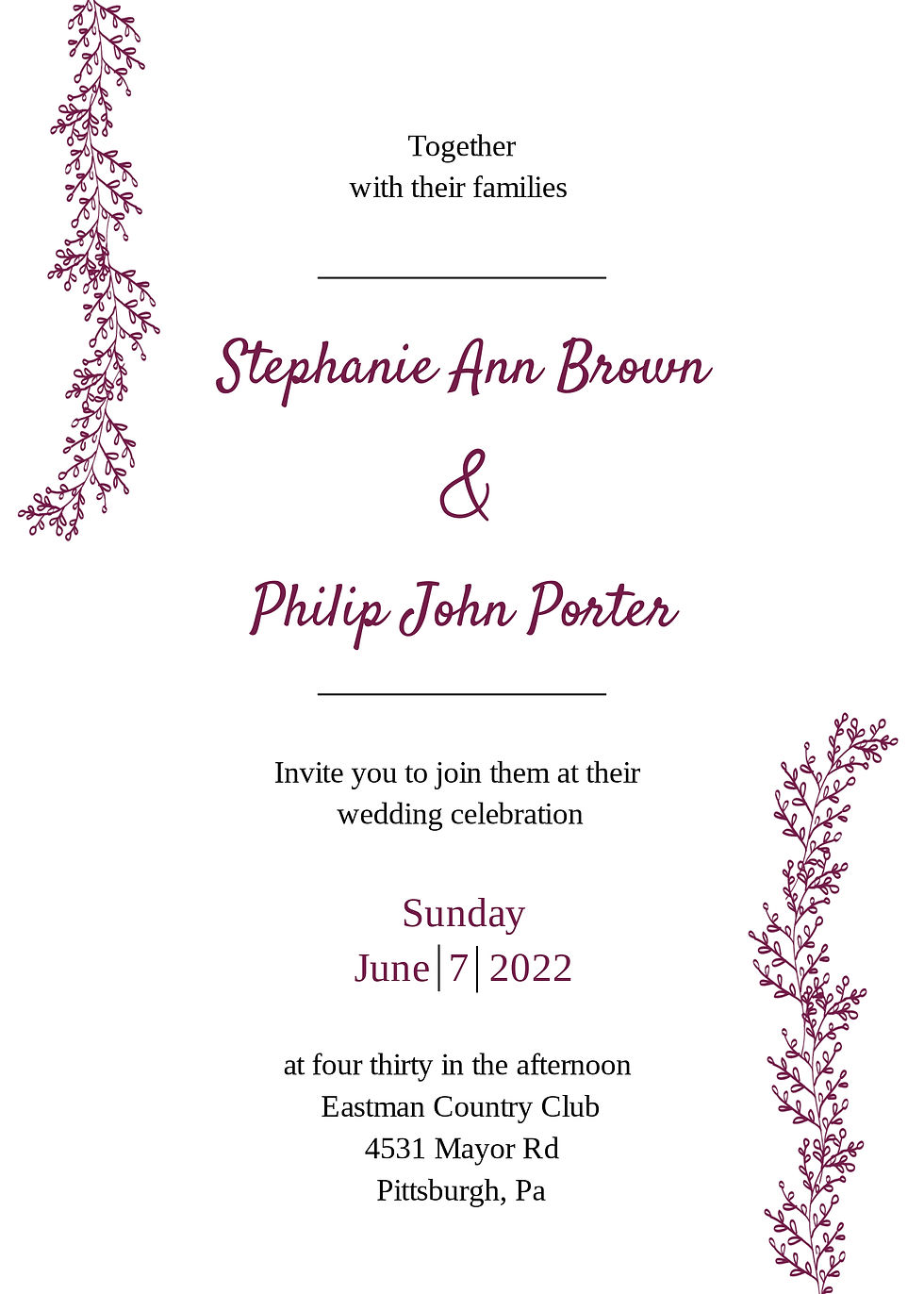 Wedding Invitation Template