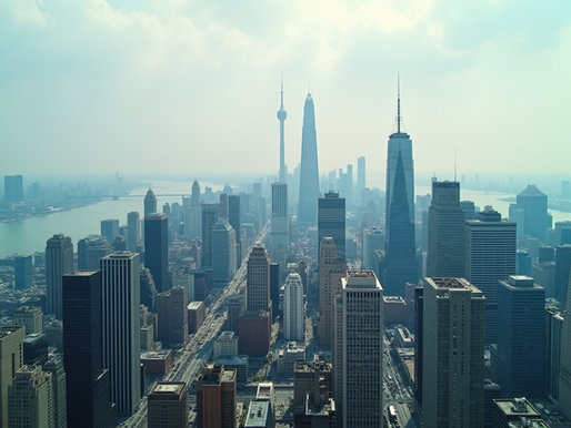 Investment in AI infrastructure symbolized by a growing city skyline