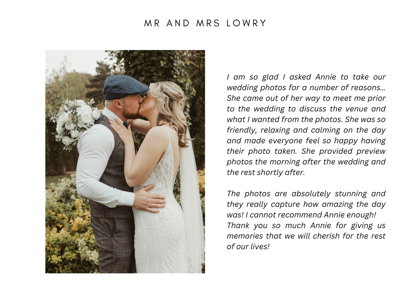 wedding photography testimonial southsea