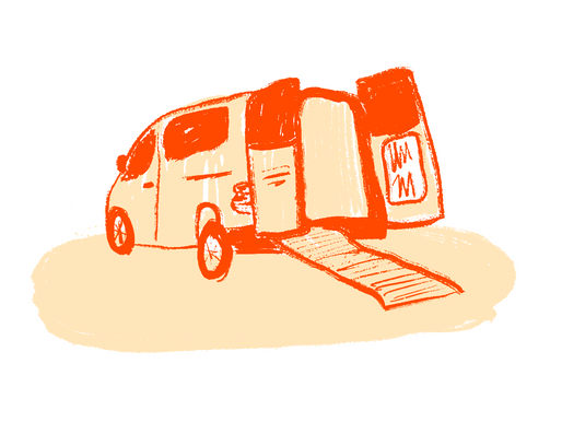 A wheelchair accessible van