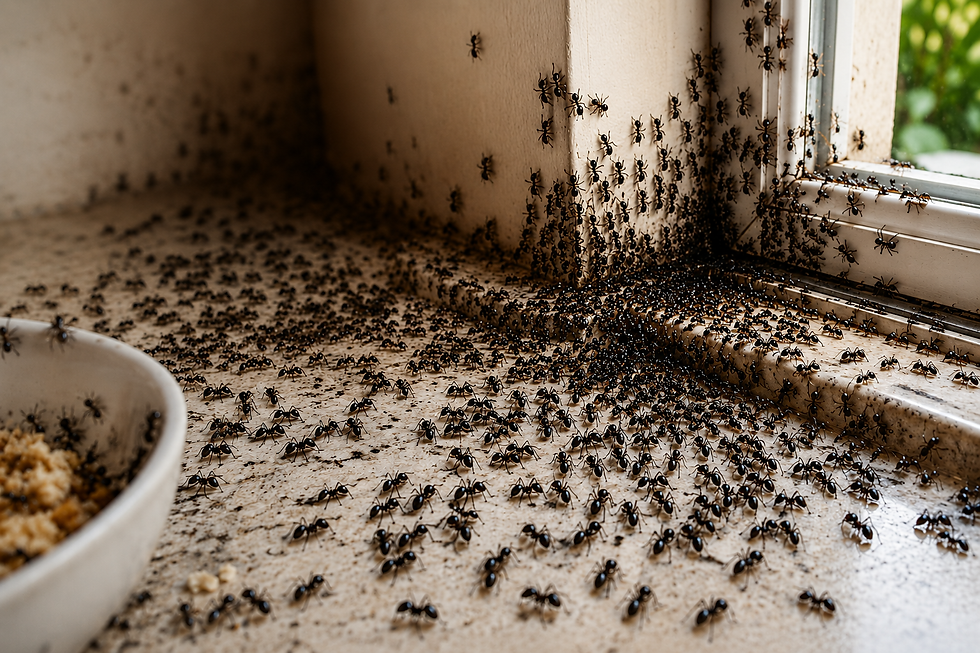 Ants invading a house