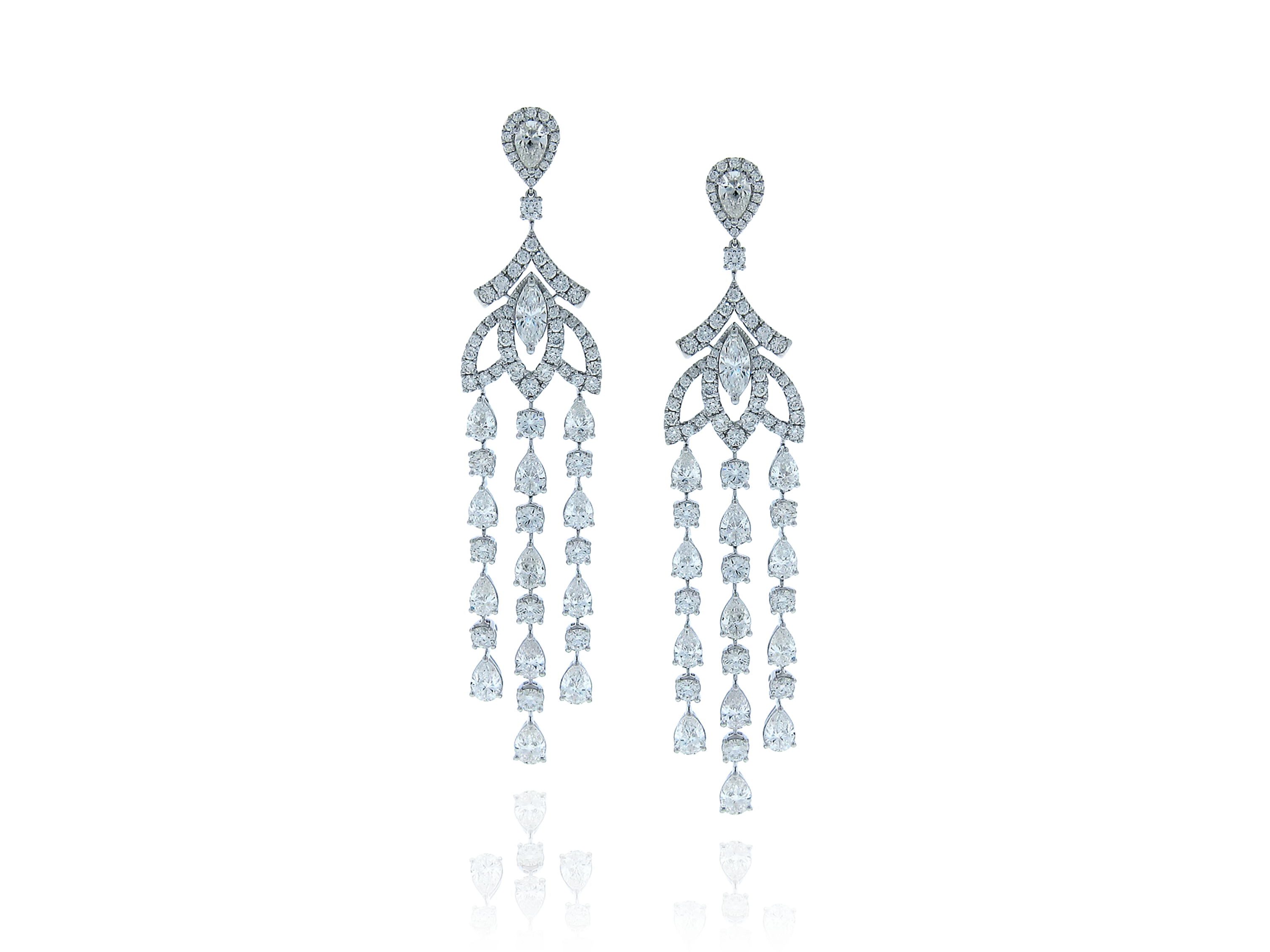 Chandelier Diamond Earrings in 18K White Gold