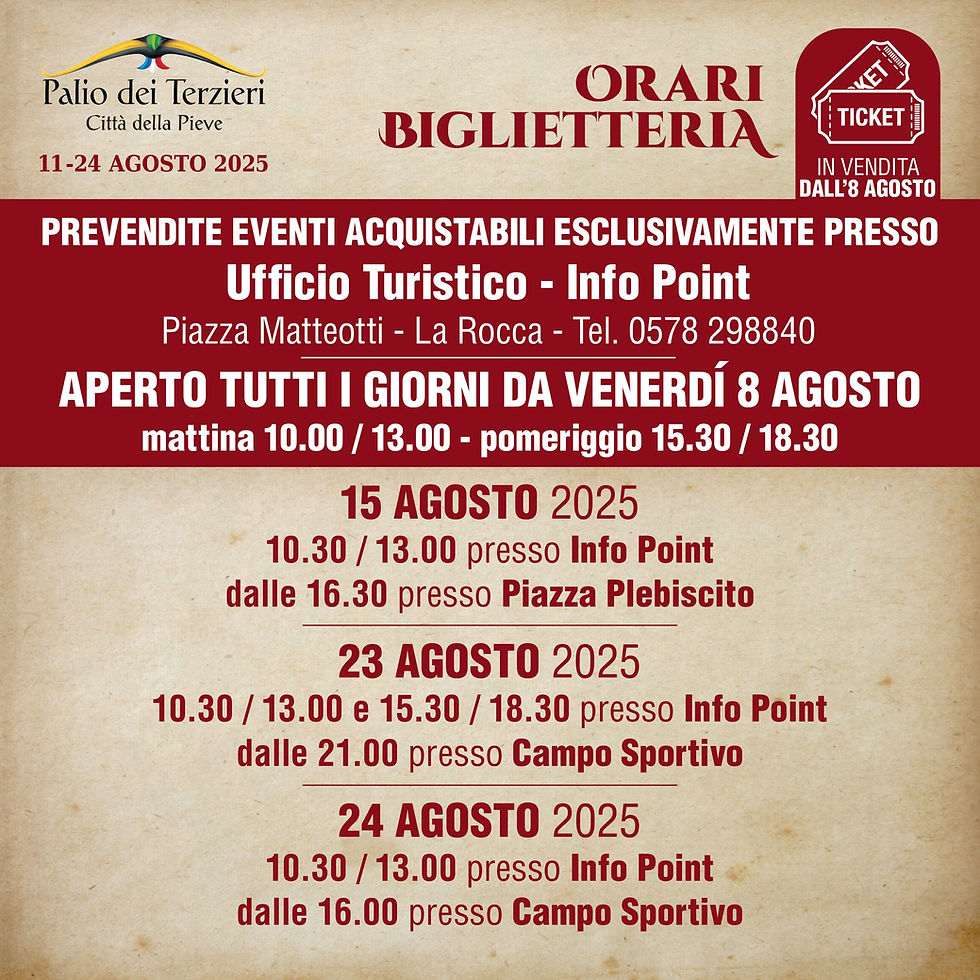 Info utili per tutta la durata del Palio
