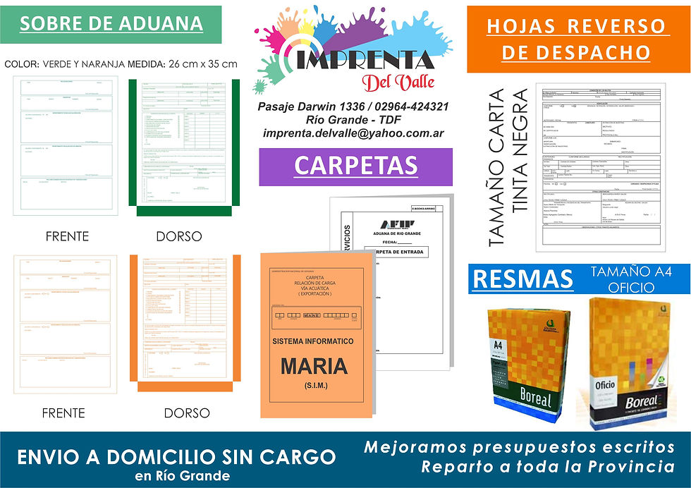 FOLLETO PARA ADUANA
