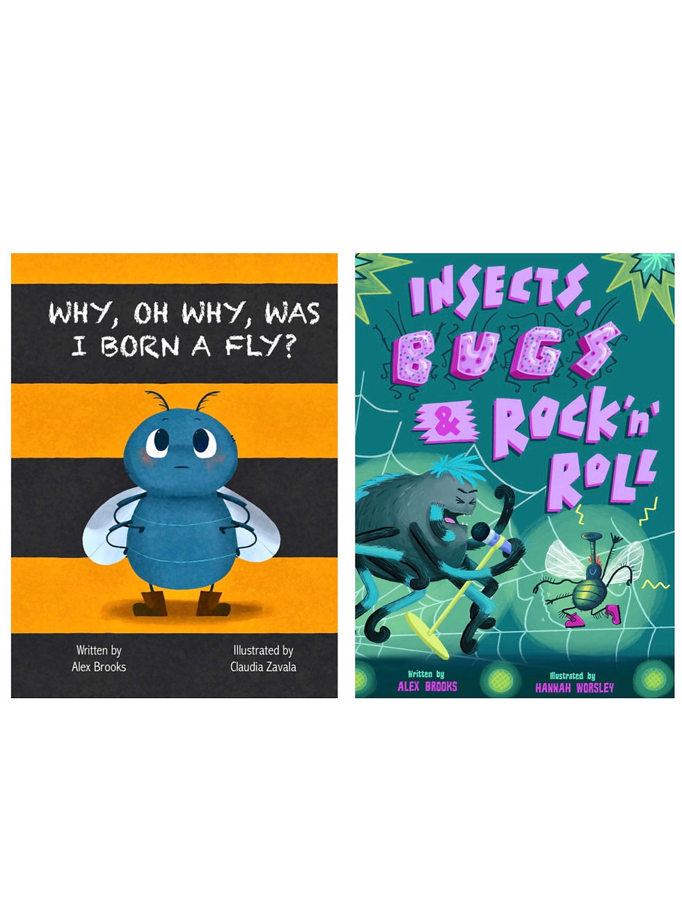 2x signed books - Why, oh why, was I born a fly? & Insects, Bugs & Rock 'n' Roll