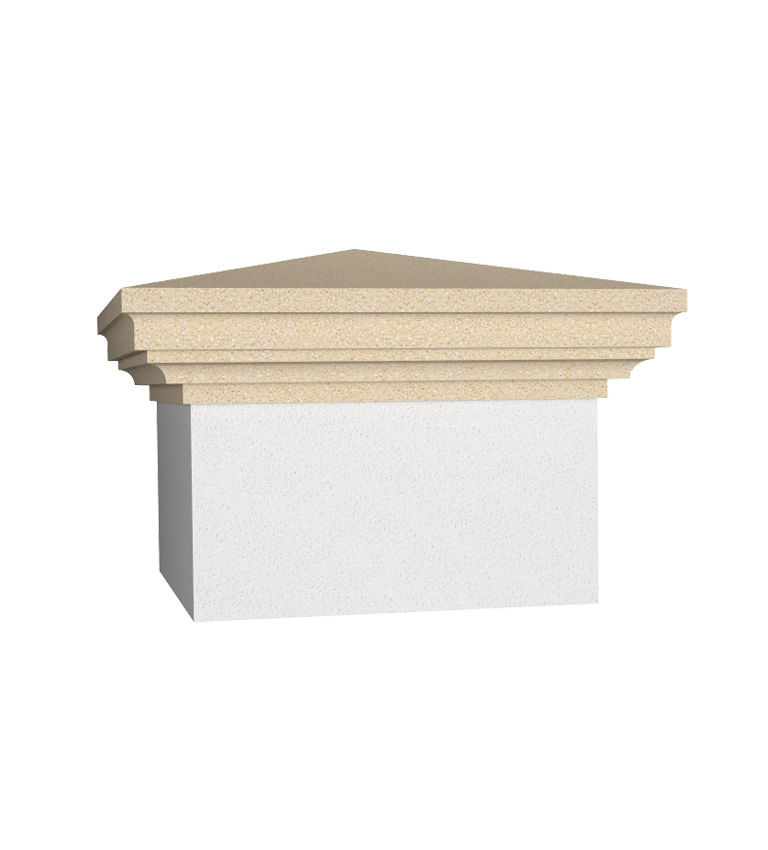 Remate de pilares con moldura de piedra