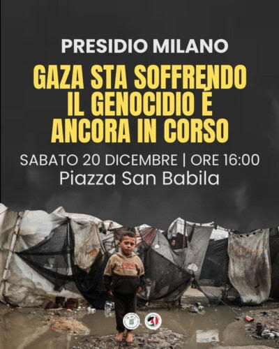 Gaza sta soffrendo: presidio a Milano