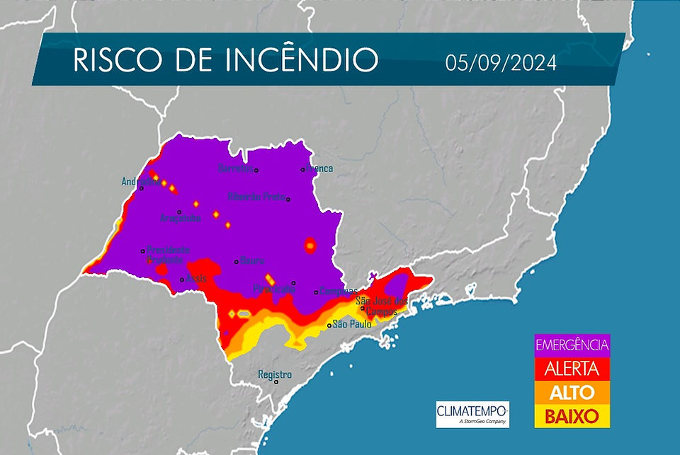 Indicativo de incêndios: Nível máximo de severidade para os próximos dias  