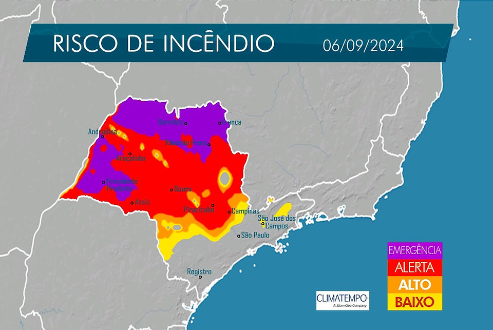 Indicativo de incêndios: Nível máximo de severidade para os próximos dias  
