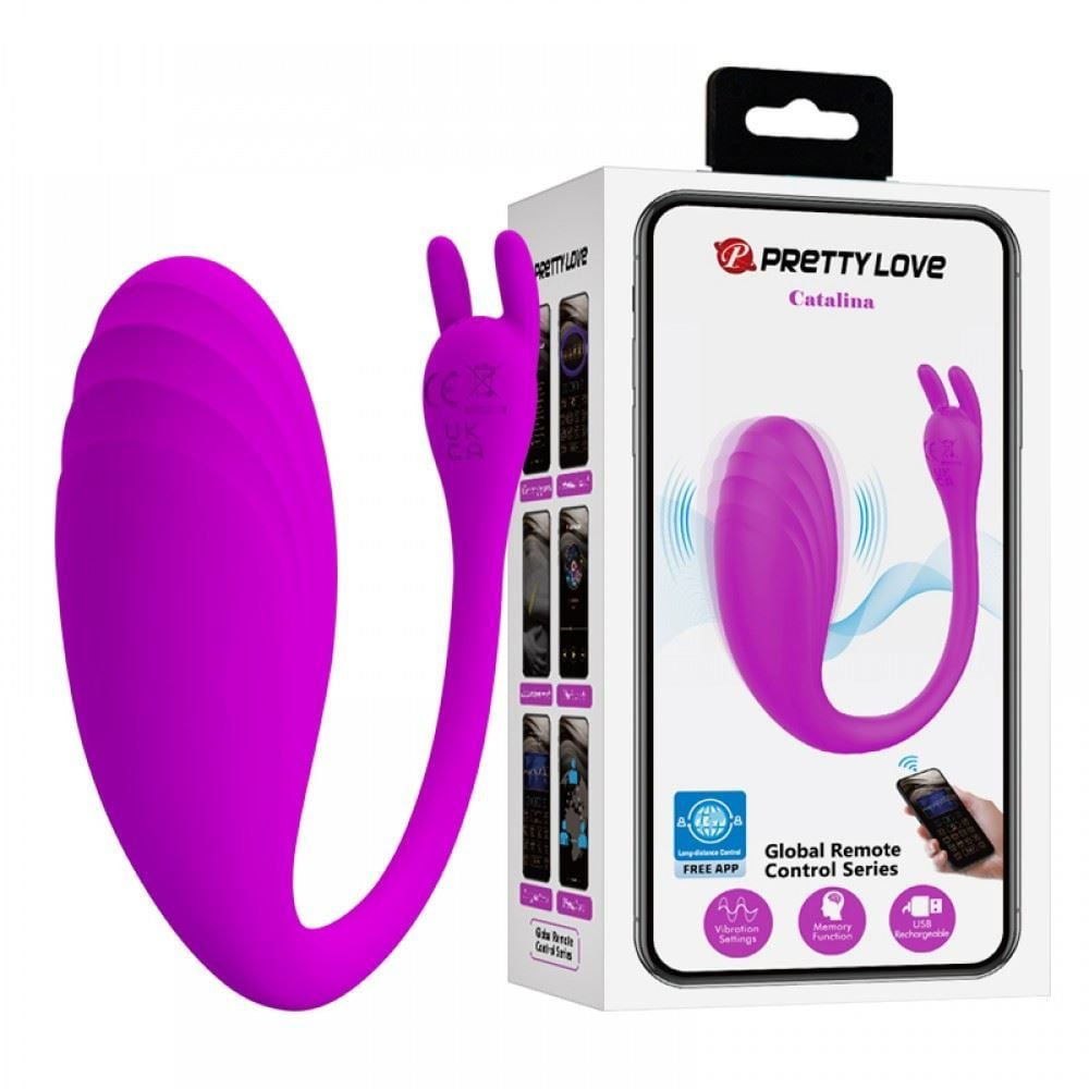 CÁPSULA VIBRATÓRIA CATALINA LONGA DISTÂNCIA APP CONTROL 12 VIBRAÇÕES PRETTY LOVE