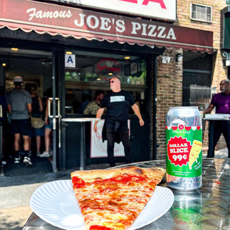 Joe's Pizza in Manhattan New York City with Other Half Brewing beer can