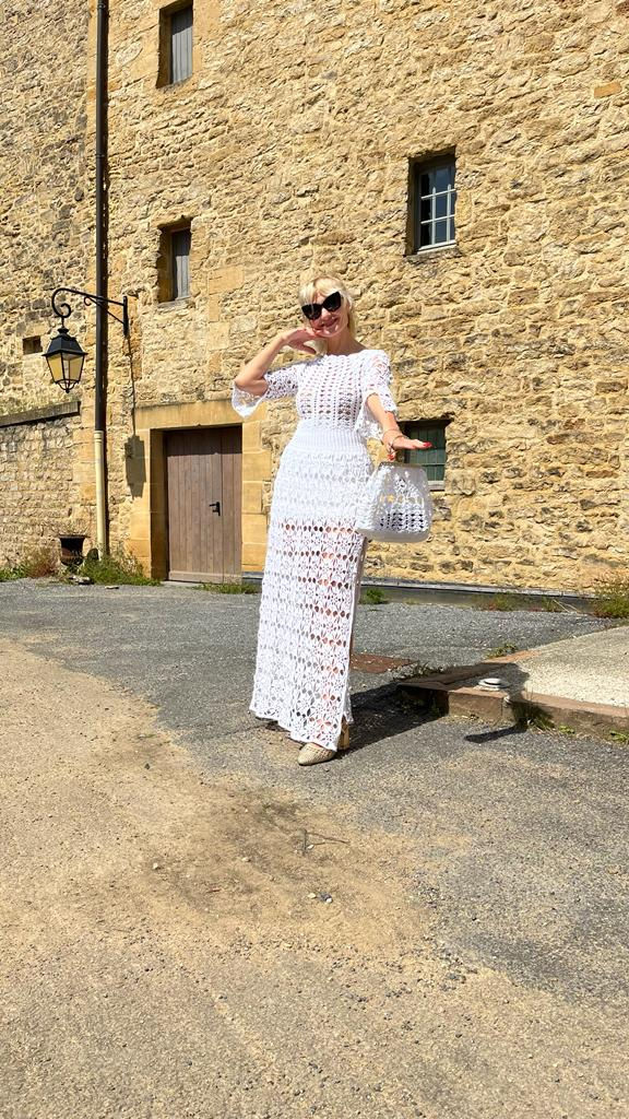 White Individually Tailored Hand Made Dress