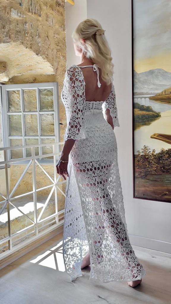 White Individually Tailored Hand Made Dress