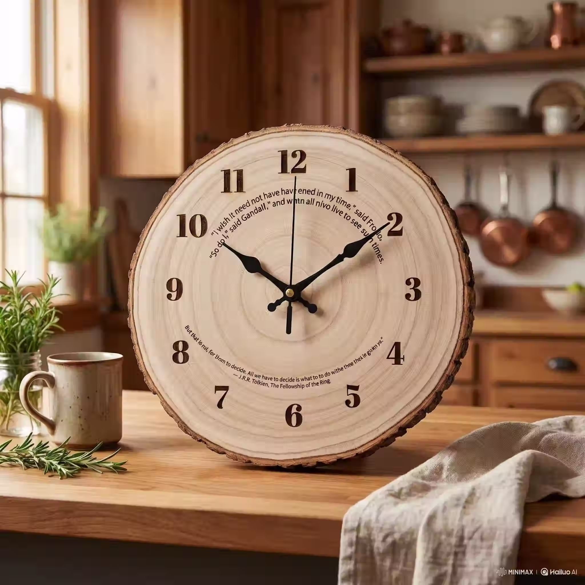 Custom Quote Wooden Clock | Personalized Engraved Wall Clock | Custom Message Gi