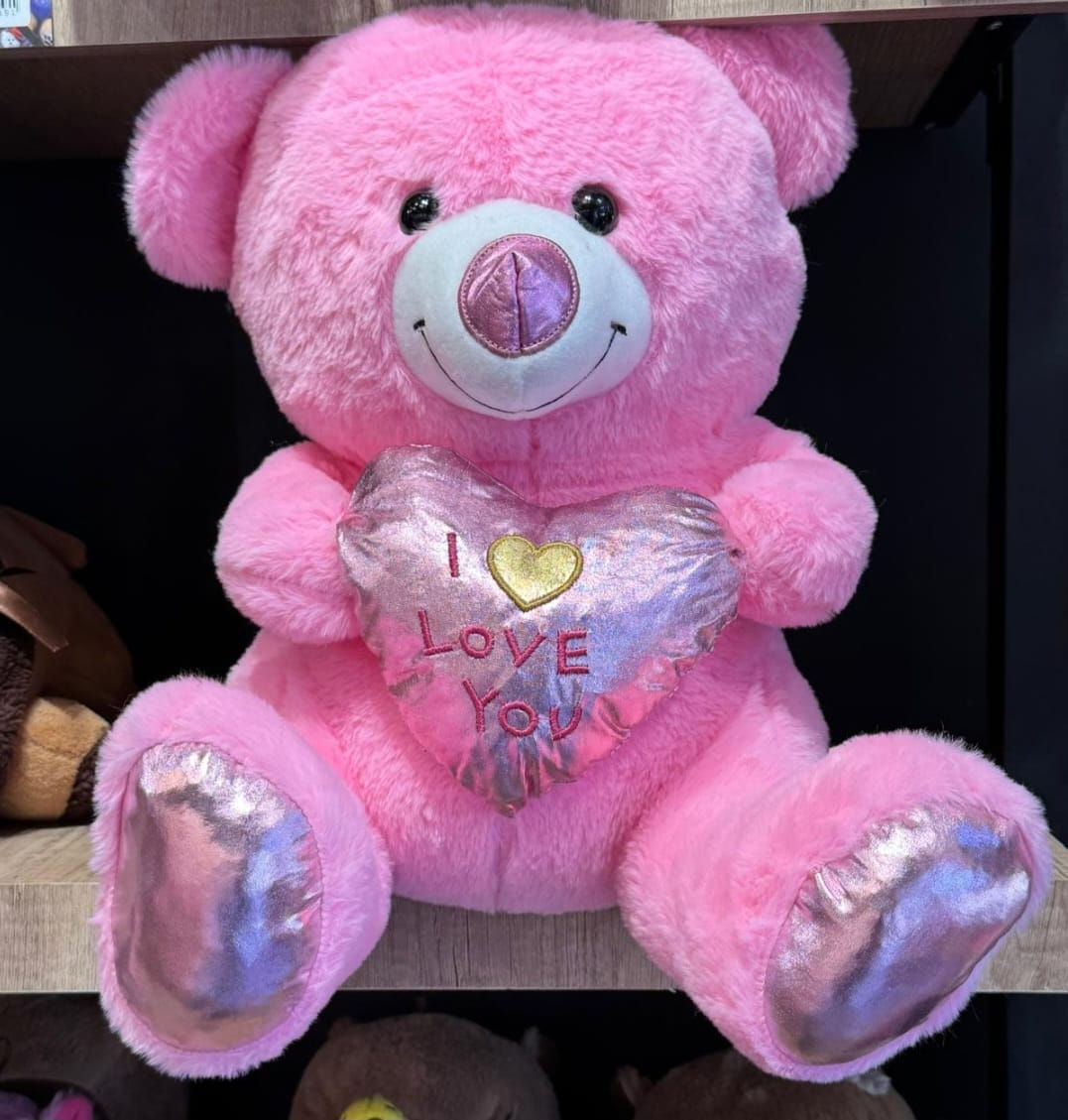 Lameli Sempatik I Love You Peluş Ayıcık Pembe 55CM