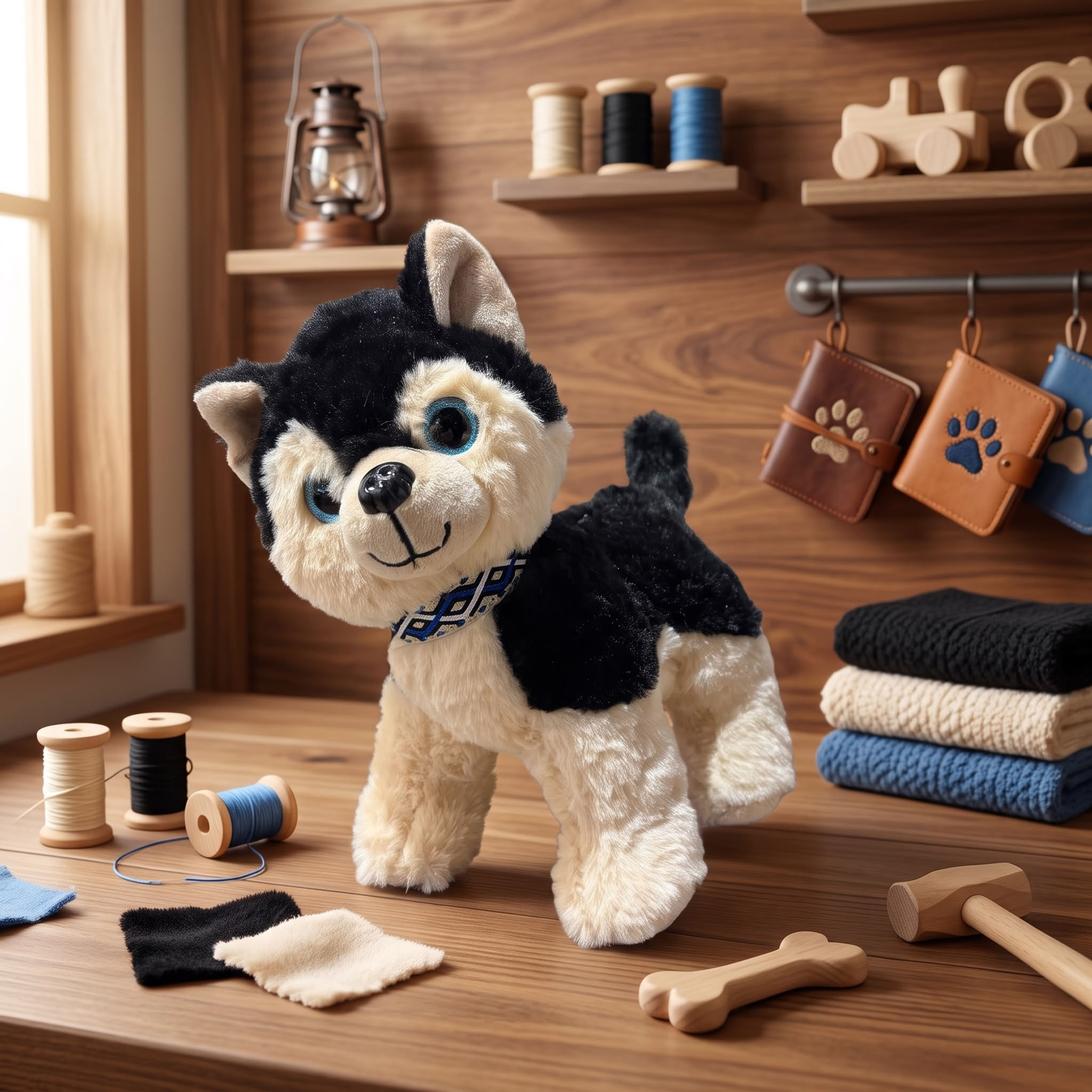 Asorti Ayakta Köpek Peluş Siyah 25CM