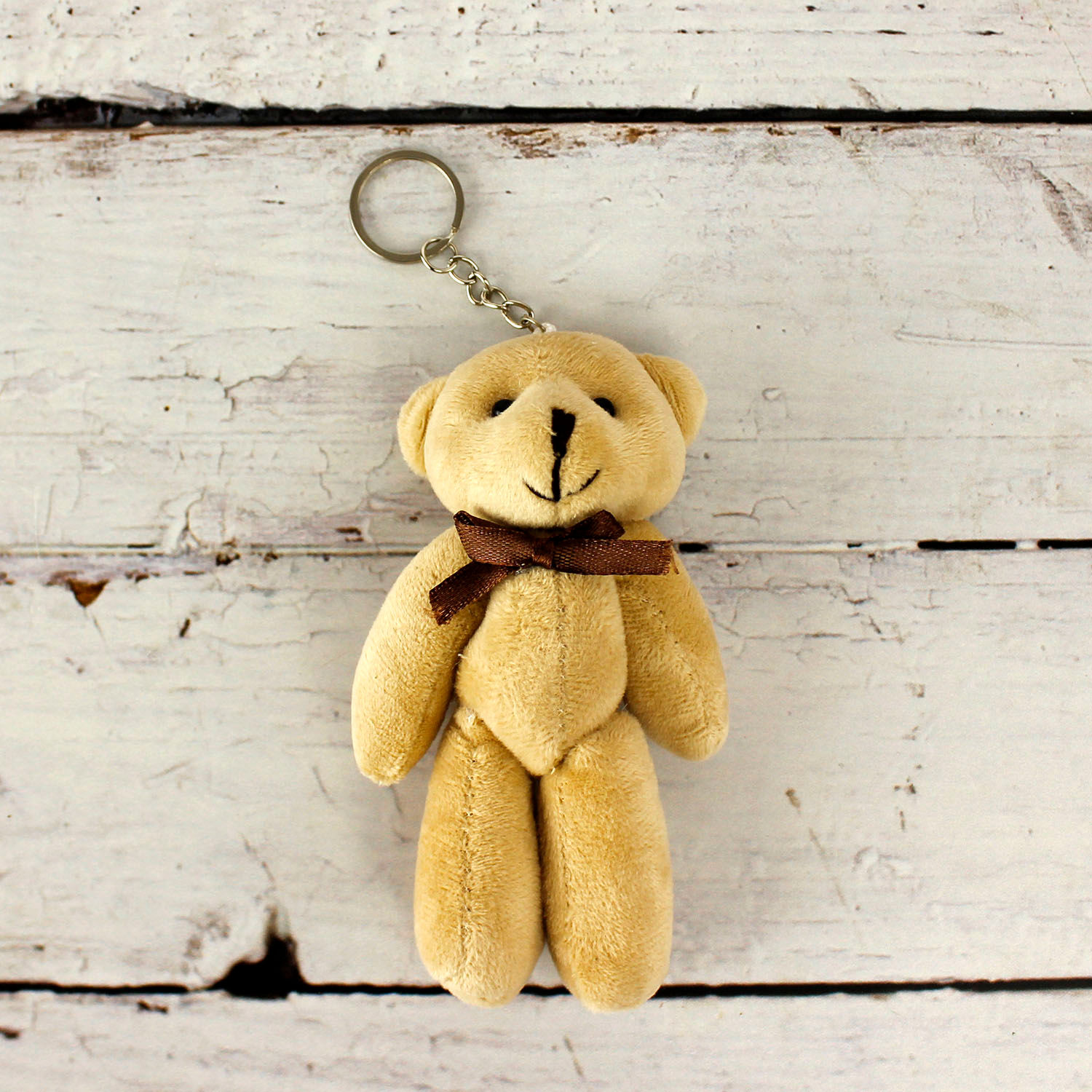 Büyük Boy Hareketli Peluş Ayıcık Anahtarlık Kahverengi 12'li Paket