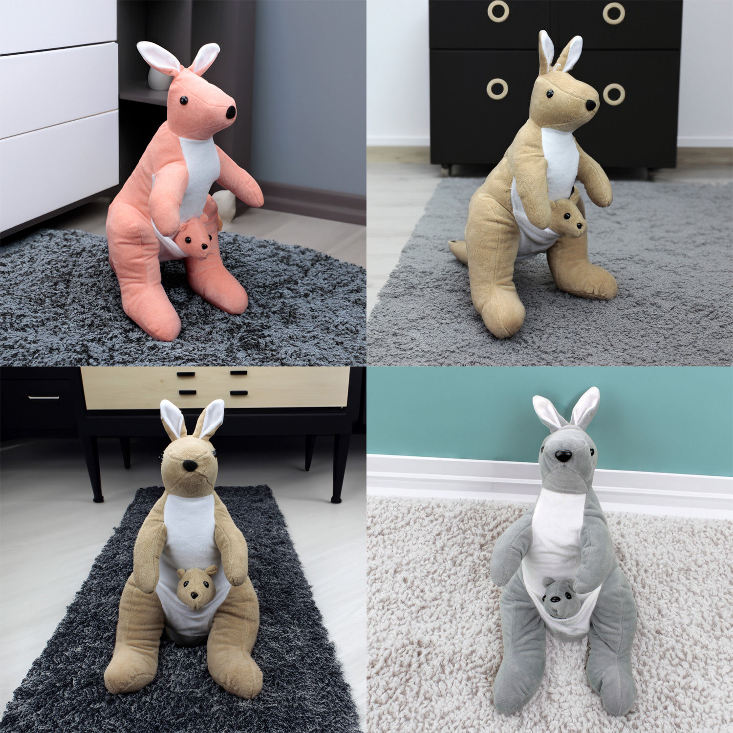 Yavrulu Kanguru Peluş Asorti 45CM