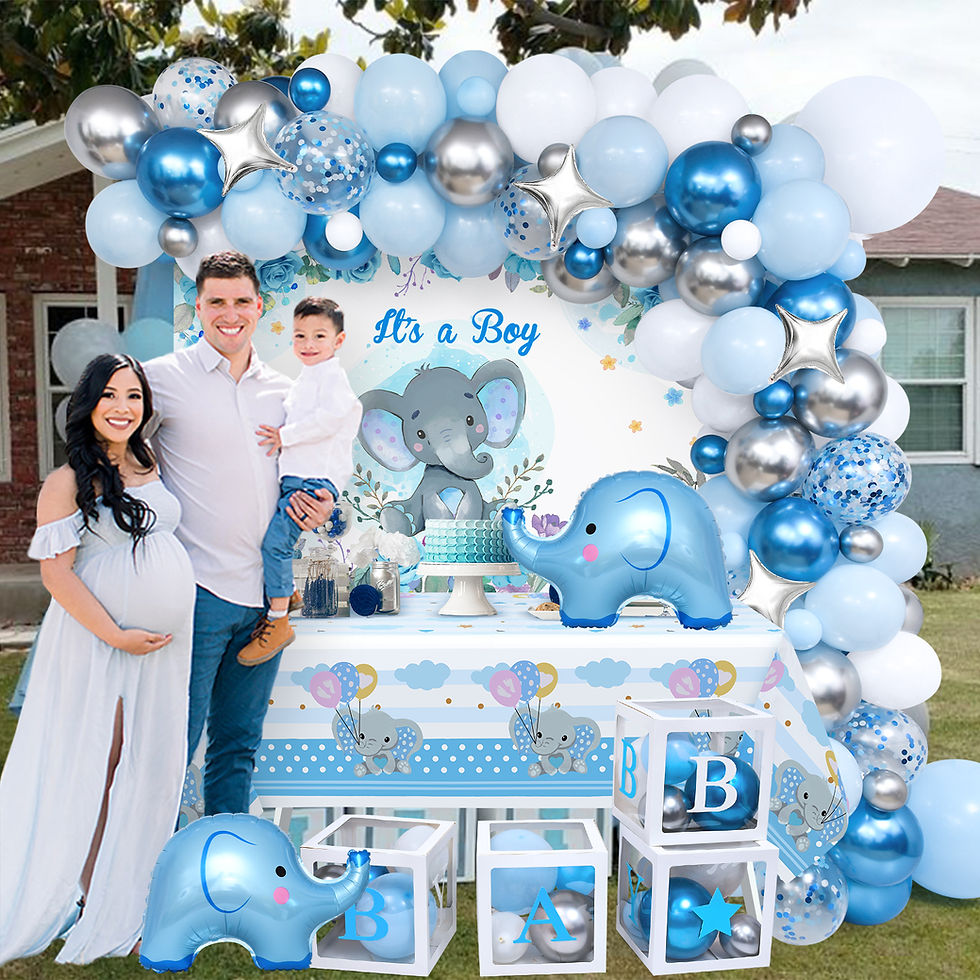 Thumbnail: Golray 155pcs Elephant Baby Shower Decorations for Boy Baby Boxes with Letters B