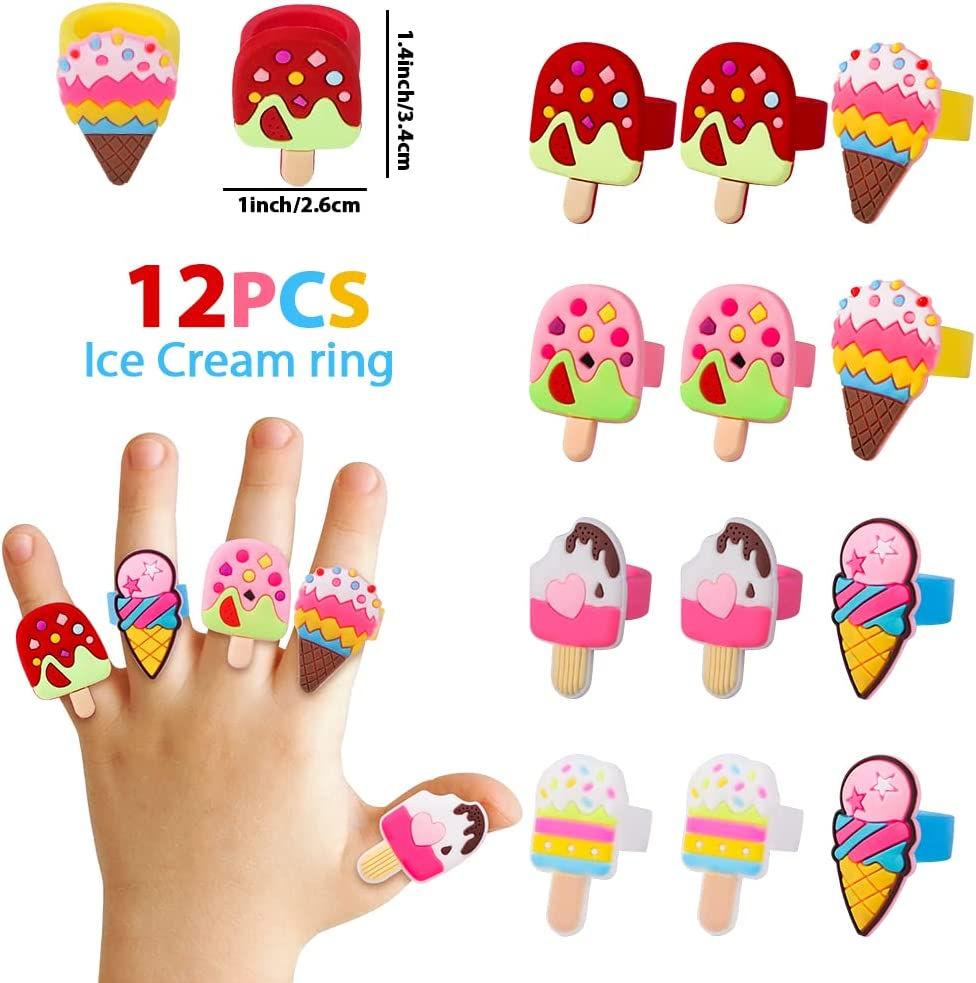 Thumbnail: 60Pcs Ice Cream Party Favors Birthday Supplies Reusable Ice Cream Straws Keychai