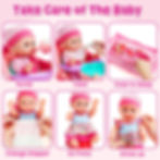 Thumbnail: Golray 12in Girl Baby Doll Crib and High Chair Set