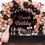 Thumbnail: 94Pcs Décoration Anniversaire Rose Or Noir Confettis Ballons Guirlande Arche Kit