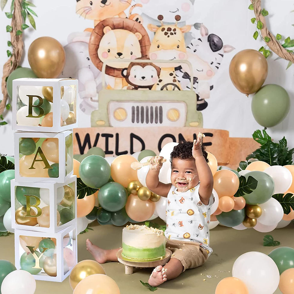 Thumbnail: 108Pcs Baby Shower Boîtes à Ballons Decoration avec Blanche Ballons Boîtes 30 Le