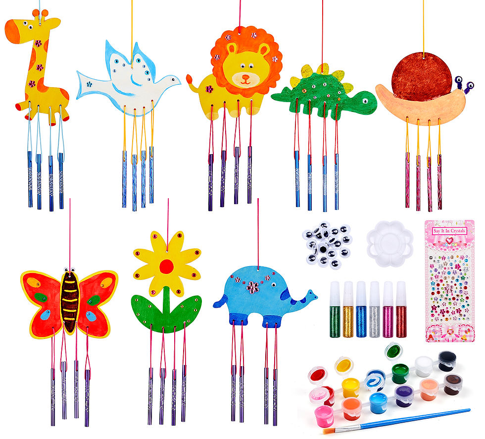 Latocos 8 Pcs Wind Chimes DIY Wooden Wind Chime Kit Garden & Home Decoration Cre